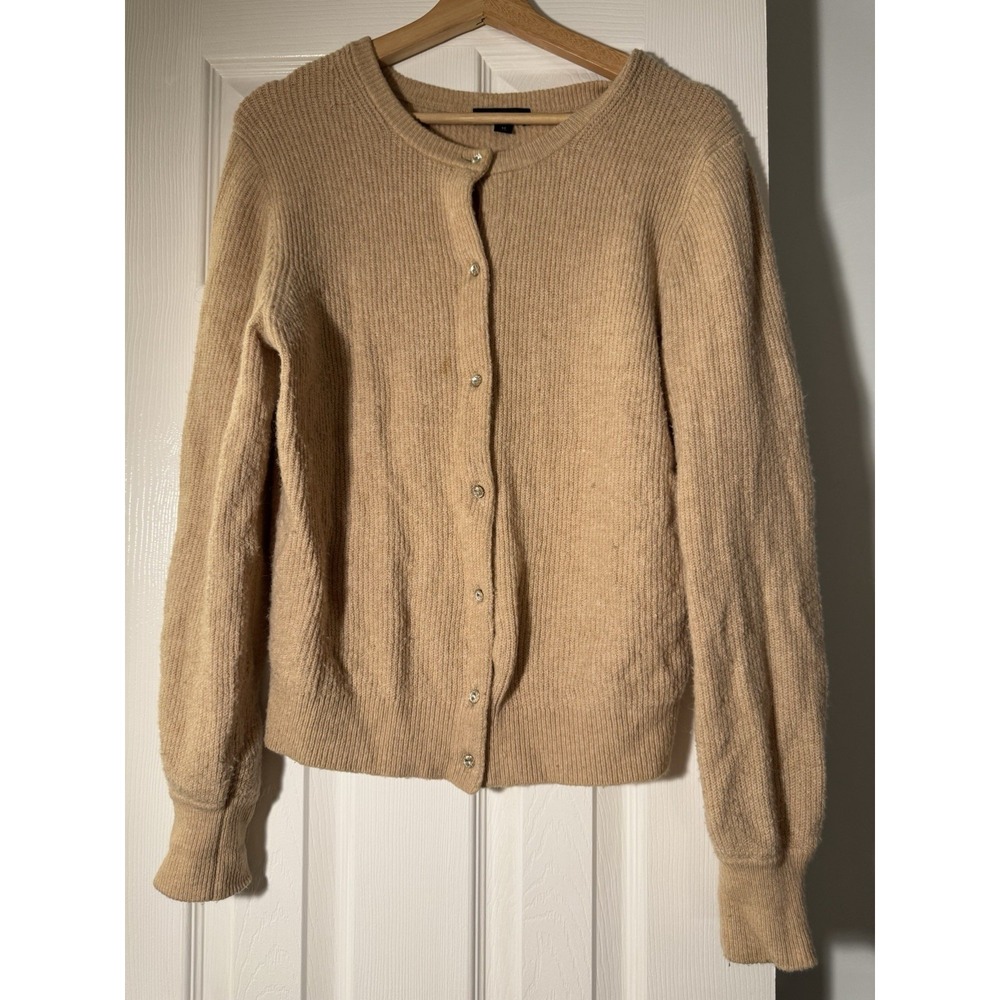 J. Crew Cardigan Sz M Jewel Button Supersoft Yarn Merino Alpaca Parisian Lady